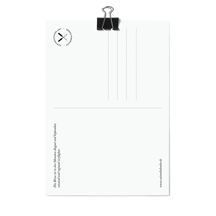 Postkarte Birne Back