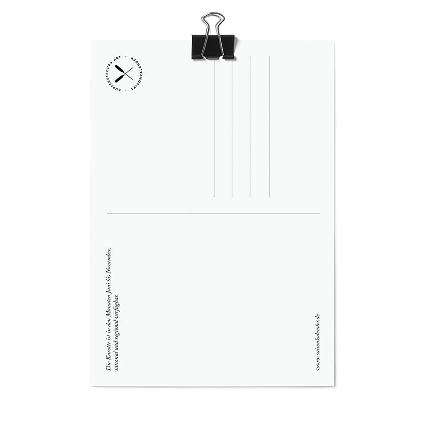Postkarte Karotte Back