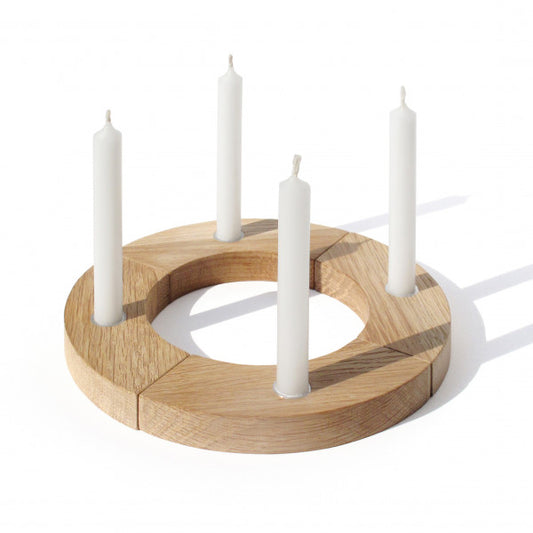 Adventskranz, Eichenholz