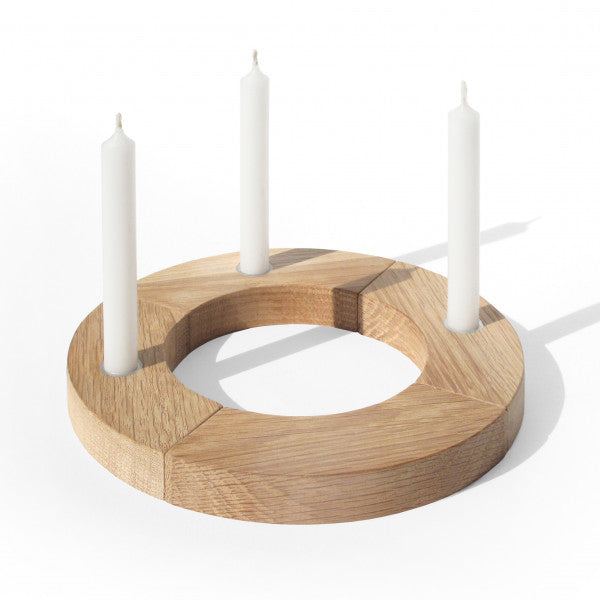 Adventskranz, Eichenholz