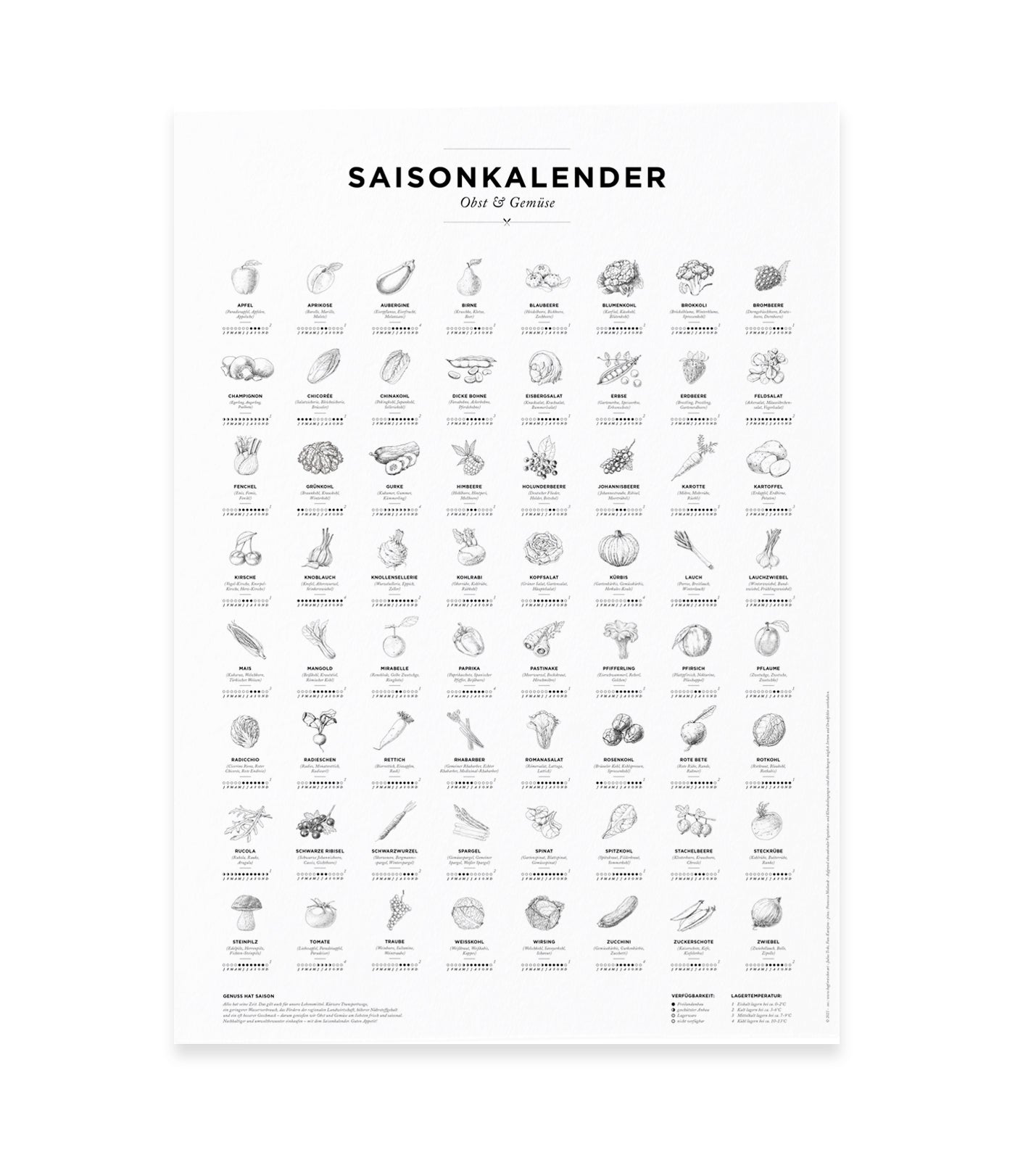 Saisonkalender schwarz