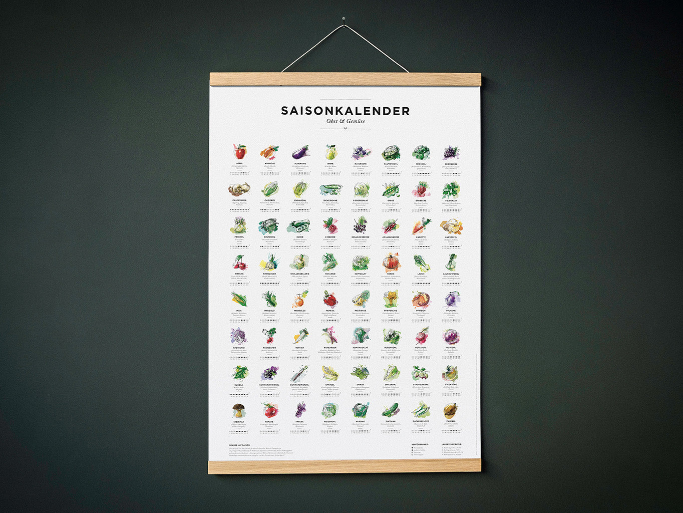 Saisonkalender A3, Farbe