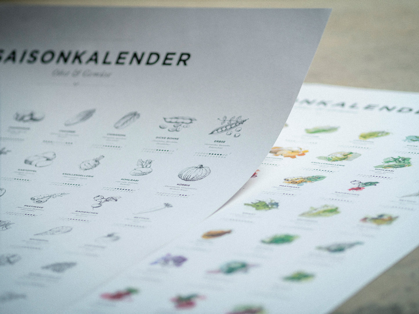 Saisonkalender ohne Rahmen