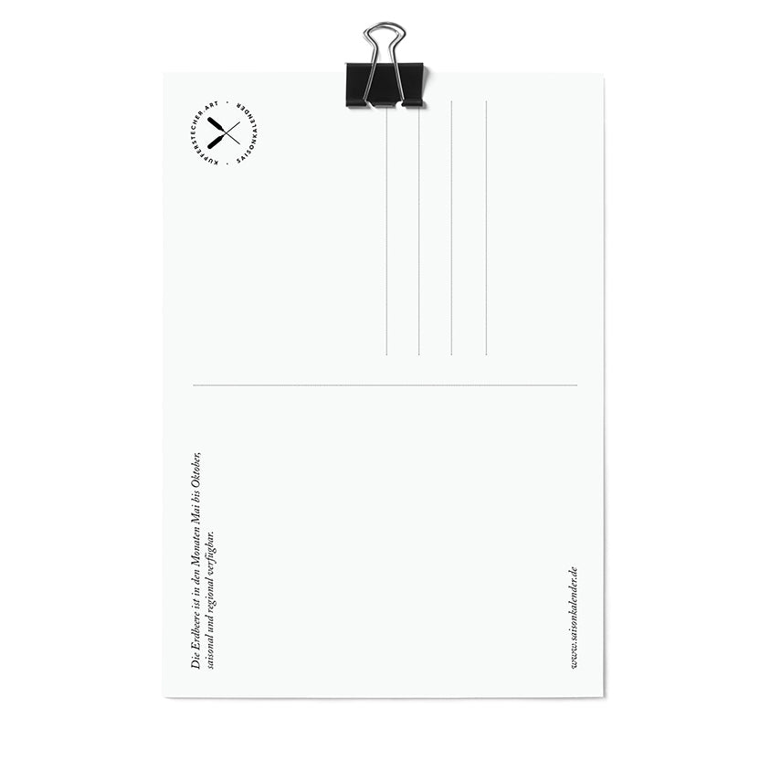 Postkarte Erdbeere Back