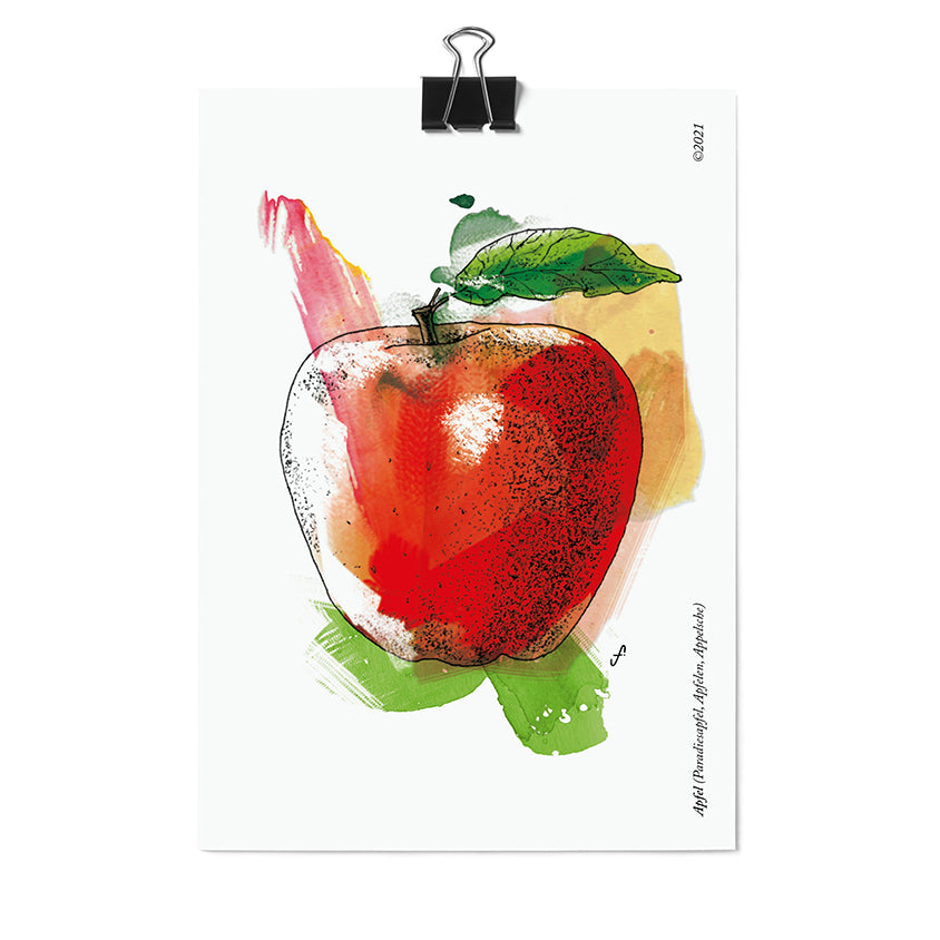 Postkarte Apfel