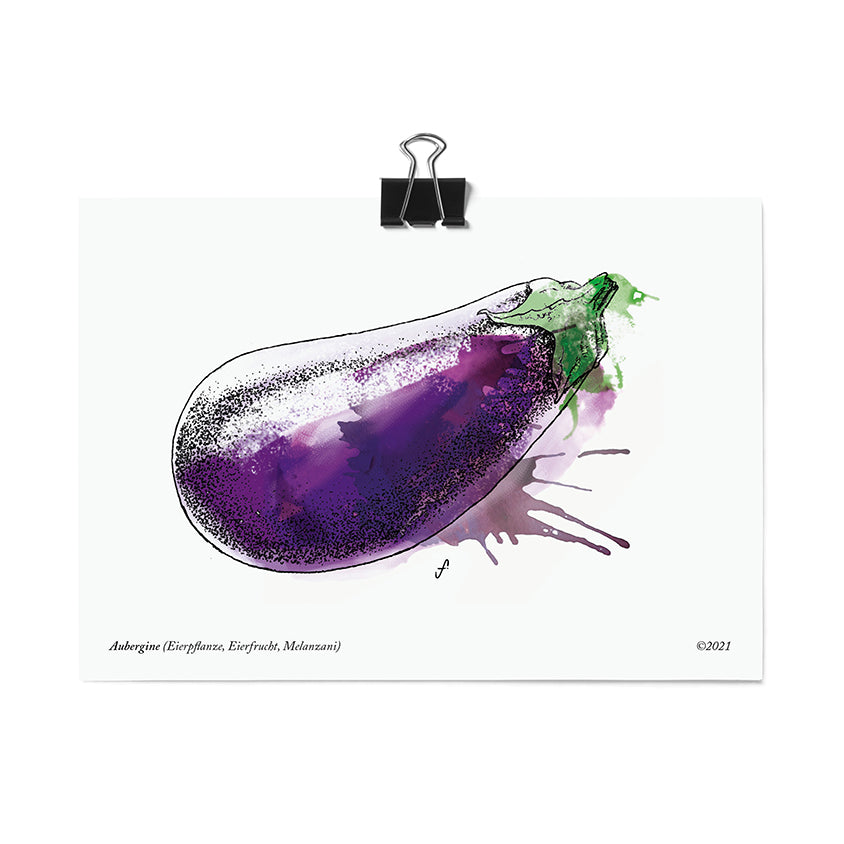 Postkarte Aubergine Front