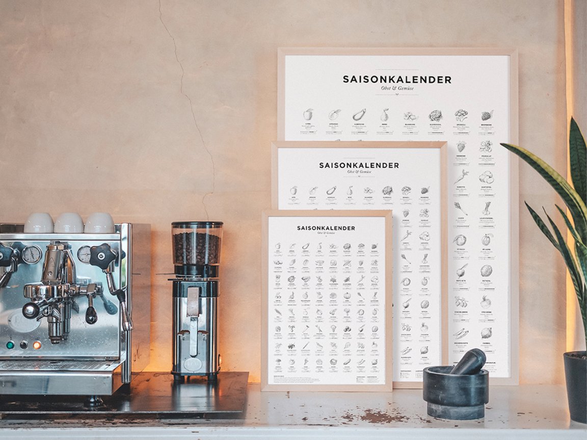 Saisonkalender Obst und Gemuese Farbe